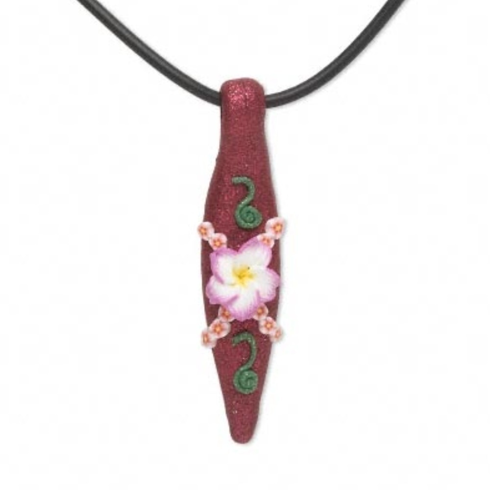 Handcrafted Clay Slide Flower Pendant Necklace